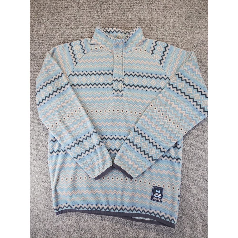 Southern Marsh Womens Small Marrakesh Stripe 1/4 Zip Blue Peach Pullover 1715